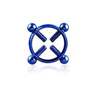 2Pcs Round Non Piercing Nipple Ring Stainless Steel Nipple Clips for Adult Play Nipple Jewelry Summer Beach Body Jewelry for Women 2Pc Blue One Size