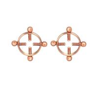 2Pcs Round Non-Piercing Nipple Rings Stainless Steel Fake Nipple Rings Shield Barbell Ring Nipple Jewelry Summer Beach Body Jewelry for Women (Rose Gold)