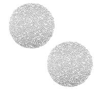 2PCS Round Placemats, Heat Insulation Placemat, Round Broken leaf pattern Hollow PVC Placemat, for Insulation of Dinner Plates, Table Decorations (Silver)