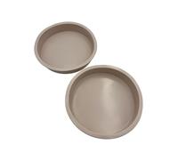 2pcs Round Silicone Cake Baking Moulds, 7 Inch Cake Baking Tins, Non Stick, Food Safe, Natural Colours, Suitable for Oven, Mircowave, Air Fryer, Dishwasher Safe, Multiple Colours (Pinkish Grey)