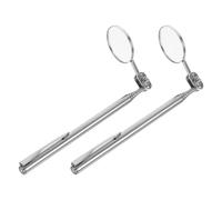 2pcs round Telescopic Inspection Mirror Tool 30mm | Polished Rim with Anti-glare Coated HD Mirror Surface, Sturdy Stainless Steel Construction, for Maintenance Professionals