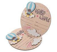 2pcs Round Wooden Newborn Welcome Sign Blue Photo Prop