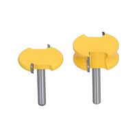 2Pcs Router Bit Arc T Type Metal Milling Cutter Set, Woodworking Edging Tool Kit, Alloy Head Carbon Steel Body with 1/2in and 1/4in Shank Diameter, for Professional and Amateur Woo (1/4 Inch)