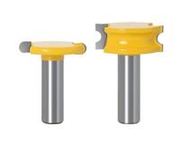 2pcs Router Bit Set 8mm/6mm/1/4"/1/2" Shank T-Slot Roundover Flooring Cutters For Wood Edging Trim (6mm)