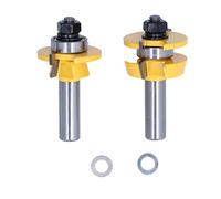 2Pcs Router Bit Set, Metal Milling Cutter Tool Kit, High Precision Edging Cutting Bits with Anti Kickback Design, Carbon Steel Body and Alloy Blades for Woodworking, DIY Projects (1/2 Inch)