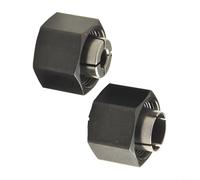 2pcs Router Chuck Collet and Nut Set 1/2 Inch 12.7mm & 1/4 Inch 6.35mm Metal for DW621 DW616 DW618 2610906283 2610906287 326286-03 Black
