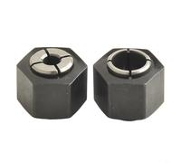 2pcs Router Chuck Collet with Nut, 1/2 Inch (12.7mm) and 1/4 Inch (6.35mm), Fits DW6214 DW616 DW618 Series, Replacement for 2610906283 2610906287 326286-03 Metal Black