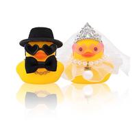 2Pcs Rubber Duck Gifts, Wedding Presents for Bride and Groom Little Ducks, Wedding Ducks for Marriage Ceremony Gift, Marriage Blessing, Elegant Warm Gifts, Mini Rubber Ducks