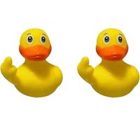 2Pcs Rubber Ducks, 2.28" Finger Rubber Duck, Cute Small Middle Finger Funny Car Accessories for Car Dashboard Bath Decorations Toys
