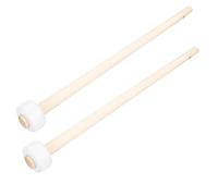 2pcs Rubber-head Gong Mallets with Wood Handle White