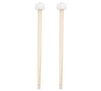 2pcs Rubber-head Gong Mallets Wooden Handle White for Performance Use