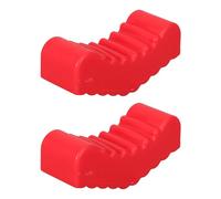 2pcs Rubber Jack Stand Pad with Anti Slip Grip for Car Lift | Textured Red Rubber, 8.70x3.20x2.50cm Size, Surface Protection, Repair Tool Use