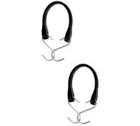 2pcs Rubber Tarp Strap with Hooks, 34x1.5x0.5cm Cargo Fixing Cord | Black Portable Tie down Cord, Multi-Point Anchoring for Tarpaulins, Luggage, RVs and Trucks