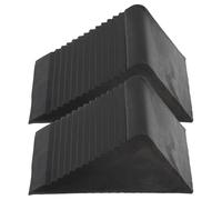 2pcs Rubber Vehicle Wheel Chocks Portable Anti-slip Blocks