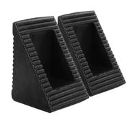 2pcs Rubber Wheel Chocks Portable Triangular Anti Rollback Stopper | Black Rubber, Lightweight Design, Front or Rear Wheel Placement, Trailer and Rv Use, Enhanced Stability