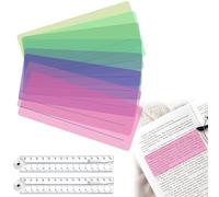 2PCS Ruler 30cm Set With Folding Ruler and 8PCS Coloured Reading Overlays, Clear Foldable Measuring Tool, Transparent Scale for Drawing Journals Notes Reading Guide Overlays for Office Use