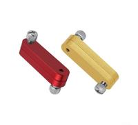 2pcs Ruler Positioning Block Set - Adjustable Limit Stop Fence for Drilling & Scribing - Aluminium Alloy Woodworking Layout Tool with Angle Marker - Red & Yellow 53mm