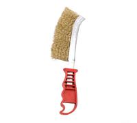 2pcs Rust Removal Wire Brush with Plastic Handle for Car Grill Paint and Welding Slag Cleaning Thick Wire Heavy Duty Copper Plated Stainless Steel (Copper plated )