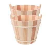 2pcs Rustic Wooden Spa Bucket for Scented Bath Salts Storage