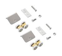 2Pcs Rustproof Bathroom Door Rollers Wheel Glass Sliding Doors Hanging Four Wheel Hanging Pulley Roller Bathroom Shower Sliding Door Roller