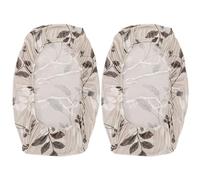 2Pcs RV Dinette Cushion Covers - Soft Stretch Leaf Print Seat Covers, Dust-Proof & Anti-Scratch, Elastic Band for Campers & Car Bench Sofa Protection