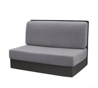 2PCS RV Seat Covers Set for Trailer Camper Sofas, Stretchable Sofa and Bench Cushion Covers with Elastic Bands, Removable and Machine Washable (Gray)