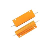 2pcs RX24 100W Aluminum Power Metal Shell Case Wirewound Resistor 10 15 20 56 100 200 1K 10K ohm Load Resistance Car LED Decoder NWPNLXEA(3.3R)