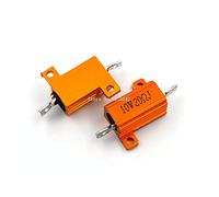 2PCS RX24 10W 20R 20RJ Wire Wound Resistor Metal Shell Aluminium Golden Resistor 10Watt 20 ohm Heatsink Resistance Fixed Resistors