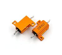 2PCS RX24 10W 4R 4RJ Wire Wound Resistor Metal Shell Aluminium Golden Resistor 10Watt 4 ohm Heatsink Resistance Fixed Resistors