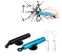 2PCS Safe Hero Life Hammer, Life hammer 2-in-1 Car Window Breaker and Seatbelt Cutter, Emergency Escape Tool with 2 Whistles, Portable Safety Kit for Vehicles (Black and Blue)