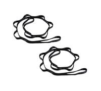 2pcs Safety Daisy Chain, Multi-Ring Adjustable Nylon Strap Rope Yoga Pilates Stretch Band (Black, Length：1.1m)