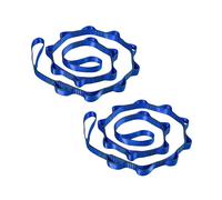 2pcs Safety Daisy Chain, Multi-Ring Adjustable Nylon Strap Rope Yoga Pilates Stretch Band (Blue, Length：1.8m)