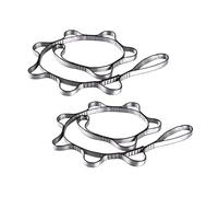 2pcs Safety Daisy Chain, Multi-Ring Adjustable Nylon Strap Rope Yoga Pilates Stretch Band (Gray, Length：1.1m)