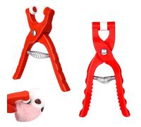 2Pcs Safety Eye Tool, Safety Eye Pliers for Attaching Doll Eyes and Noses, Snapper Auxiliary Tool for Attaching 5-30mm Safetys Eyes, Crochet Tools for Stuffed Animals and Plush Crafting, Red