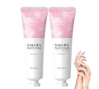 2PCS Sakura Hand Cream for Dry Cracked Hands,Fragrant Hand Foot Day Night Cream Moisturizer,Mini Hand Cream Pack,H/and C/ream for Women,Hydrating Moisturizing Working Ha/nds Cre/am,Travel Ha/nd Cre/am