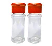 2pcs Salt and Pepper Shakers, Seasoning Jar Plastic Clear Condiment Pot Kitchen Accessories for Table Camping