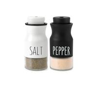2PCS Salt and Pepper Shakers Sets, 100 ml Clear Glass Bottom Salt Pepper Shaker, Salt and Pepper Pots, Refillable Spice Salt Dispenser, Small Salt Shaker, Travel Salt Hand Shaker, Salt Cellar (2)