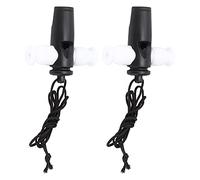 2Pcs Samba Whistle ABS Whistle with Nylon Rope Latin Percussion Instruments Tone Musical Black White
