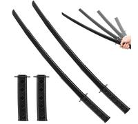 2PCS Samurai sword,Printed Gravity Retractable Samurai Sword Model,Telescopic Katana fake sword, Creative Decompression Super Healing Tricky Toy(Black)