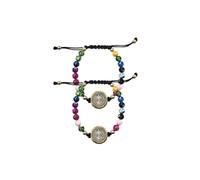 2Pcs San Benito Bracelets Tiger Eye Adjustable Bracelet Saint Benedict Medal Pendant Bracelet Protection Blessing Bracelet Catholic Matching Bracelets For Women Men, S, Zinc, no gemstone