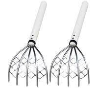 2Pcs Sand Flea Rake, Stainless Steel Beach Rake with Mesh Net & Handle, Sand Rakes for Shells Oysters Seafood Digging