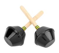 2Pcs Sand Hammer Instrument, Percussion Shaker Orff Preschool Toy, Professional Aluminum Sand Hammers with Solid Wood Grip, Safe Musical Instrument for Kids to Train Hearing and Cr (Black)