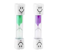 2pcs Sand Timer, 3min Hourglass Sandglass for Brushing Teeth, Sand Clock Timer Green and Pupple for Classroom Game Home Office, Toothbrush Timer for Children Kids