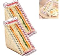 2PCS Sandwich Boxes, Triangle Sandwich Container, Triangle Sandwich Box Reusable, Portable Breakfast Sandwich Containers with Lid, Clear Sandwich Holder, Keep Fresh & Delicious, for Picnic