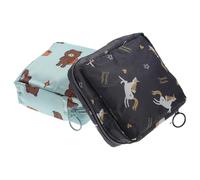 2Pcs Sanitary Pad Storage Bag, Portable Oxford Cloth Menstrual Pouch | Lightweight Black Pouch for Women, Holds Nursing Pads, Cards and Jewelry, Compact Design