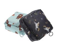 2pcs Sanitary Towel Storage Bag Black Oxford Cloth Zipper