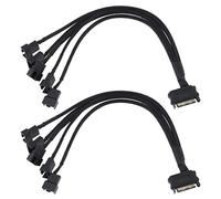 2PCS SATA 15Pin Male to 5x 3 Pin/4 Pin Female Cooling Fan Power Adapter Cable Fan Splitter Cable for PC Case Cooling Fans 30cm 12V