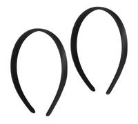 2Pcs Satin Headbands Wide Hard Head Band Solid Fashion Hairband Non-Slip Plain Hair Bands DIY Holiday Elastic Hoops for Girls Women Cosplay Christmas Halloween Valentine's Day