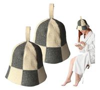2Pcs Sauna Hat Wool Felt Sauna Cap for Men and Women, Eco-Friendly Insulating Headgear for Spa, Steam Room, Bathhouse