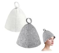 2Pcs Sauna Hats Wool Sauna Hat for Women Gray and White Sauna Cap for Men Women Bath House Accessories